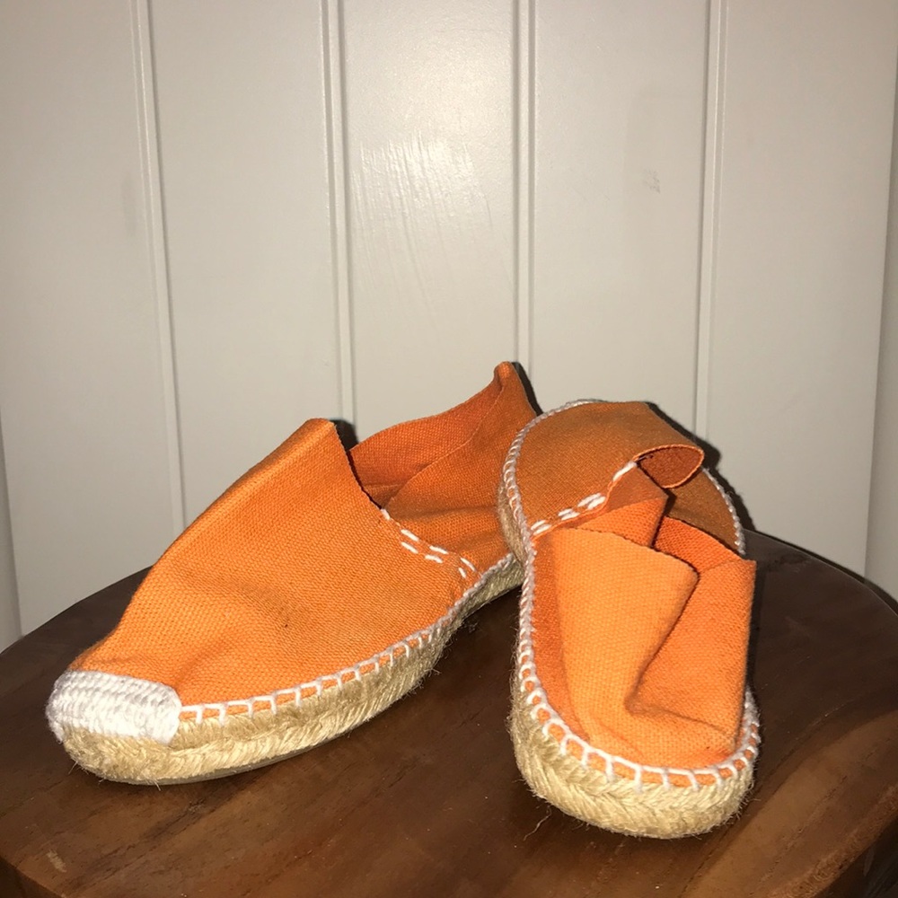 Hand Made Orange Espadrilles from Spain